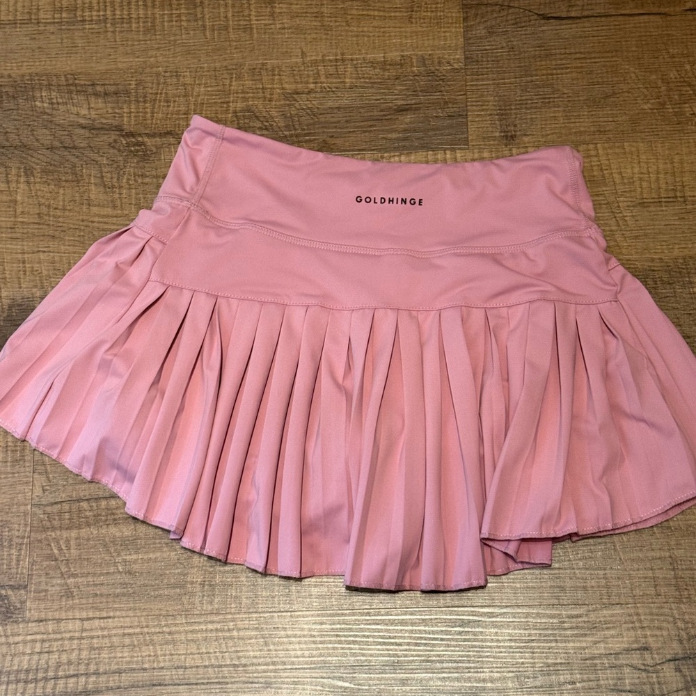 Goldhinge Women's Mauve Tennis Athletic Skirt with shorts under